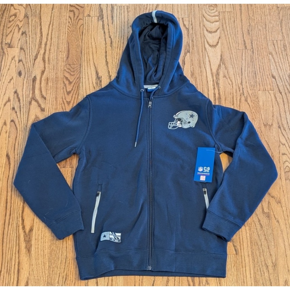 Dallas Cowboys Navy Blue Full Zip Fleece Hoodie Sweatshirt Mens S NFL Ultra Game